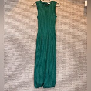 House of Harlow Green Knit Sparkly Dress Cutout in Back